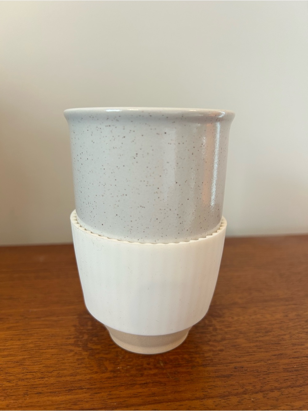 Nova Ceramics Minimal To Go Mug Speckled Gray and White